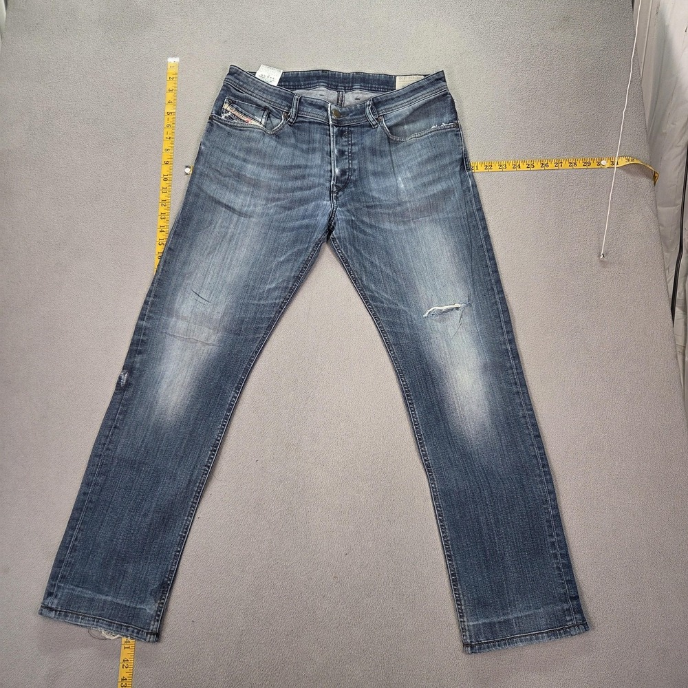 Diesel Waykee Jeans Mens Blue Medium Wash Straight 0814W Fits 32x29